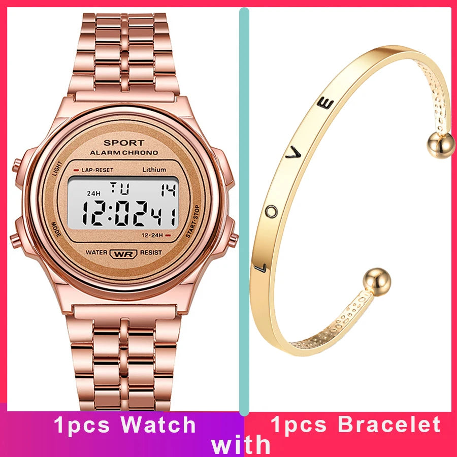 Aurajutt LED Bracelet Watch Set