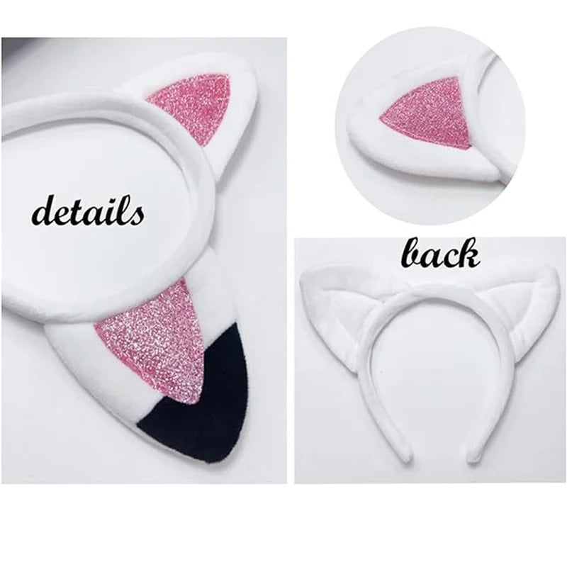Cute Baby Girls Cat Ears Glitter Headband Kawaii Headwear For Kids Toddler Halloween Party Accessories Hairhoop Birthday Gifts