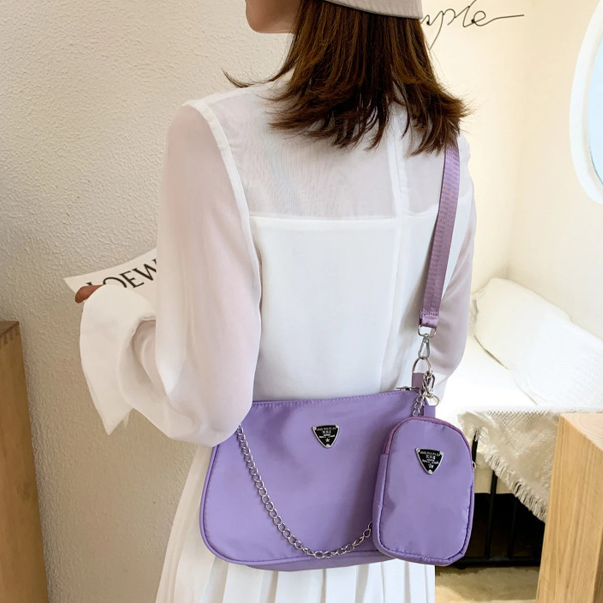 Nylon Crossbody Bag For Women Fashion Portable Casual Underarm Bag Students Cross Body Bag