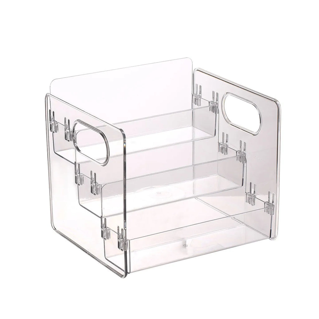 Cosmetics Desktop Storage Box, Acrylic High-Grade Dust-Proof Perfume and Skin Care Product Organizer, Three-Layer Tiered Display and Storage Rack for Dressing Table