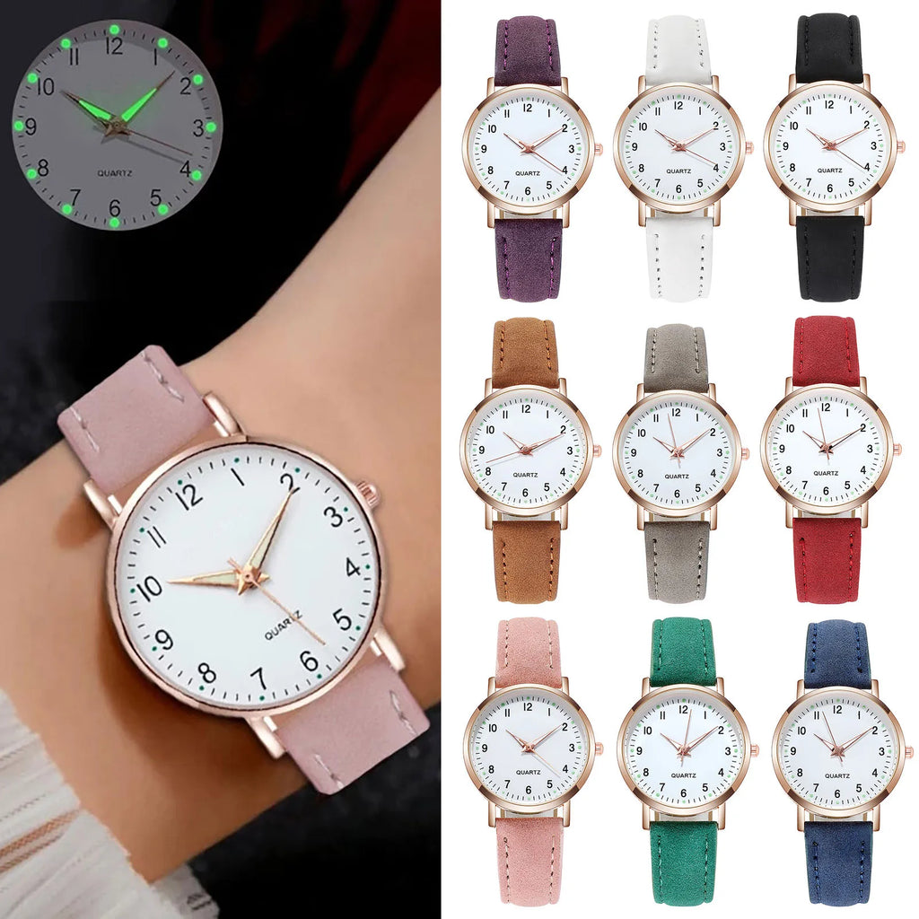 Aurajutt Diamond Luminous Leather Watch II
