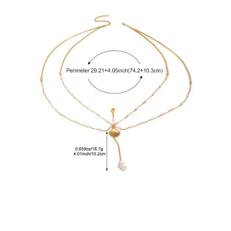 Boho Layered Pearl Waist Chain – Gold Body Jewelry