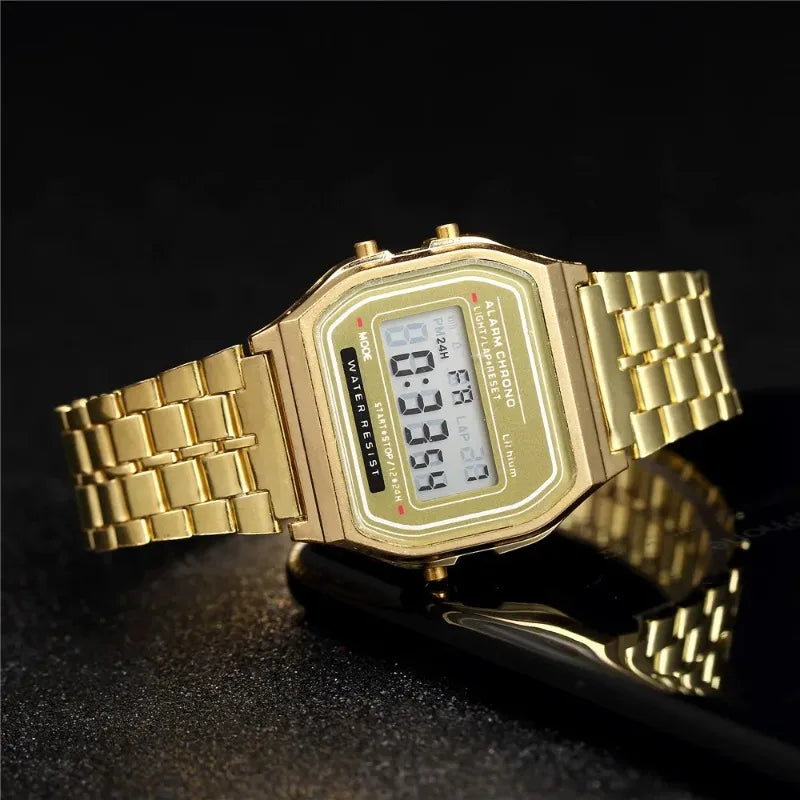 Aurajutt LED Digital Steel Watch