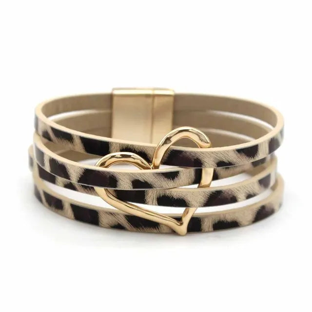 Leather Bracelets For Women 2024 Fashion Bracelets & Bangles Elegant Multilayer Wide Wrap Bracelet Female Jewelry Gift