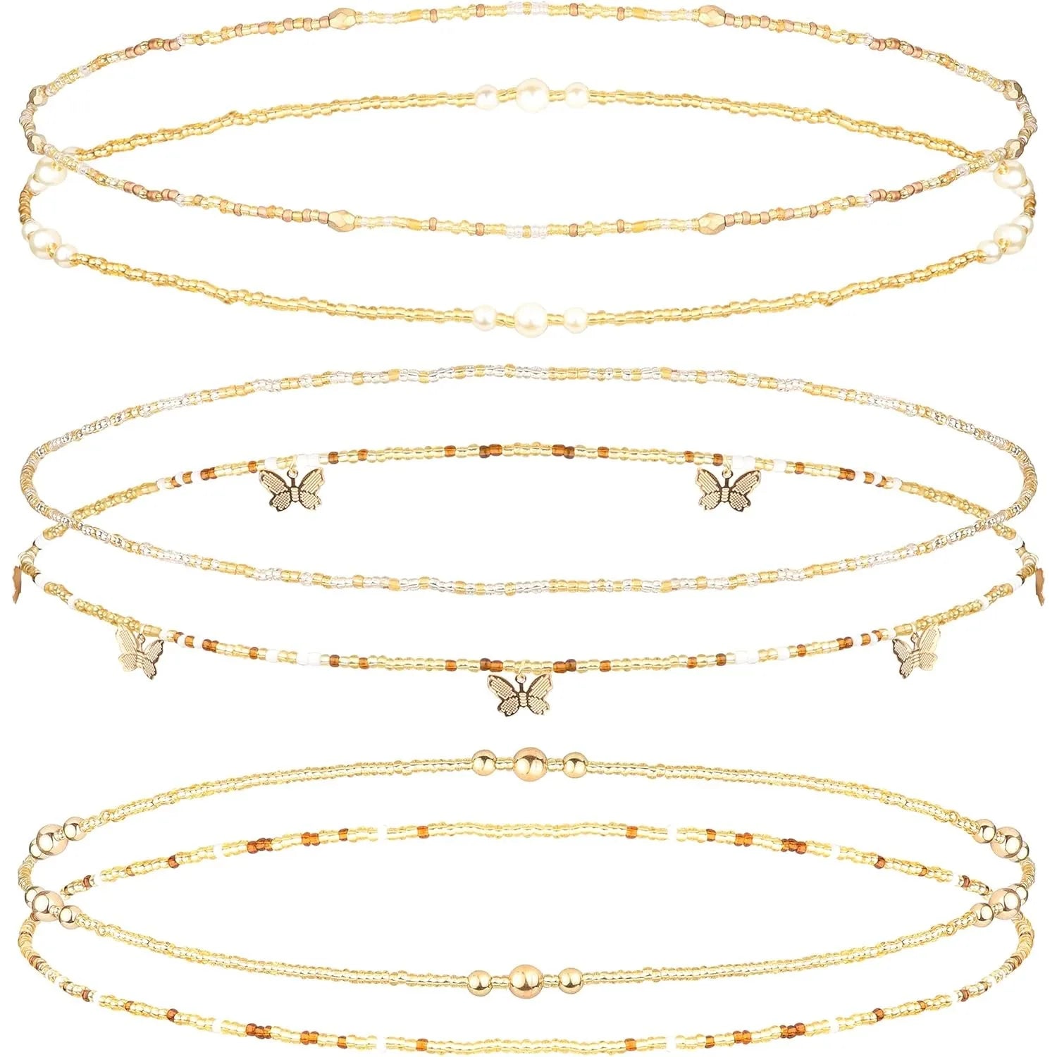 Bobisty Elastic Waist Beads Set (6 Pcs) – Belly Chain