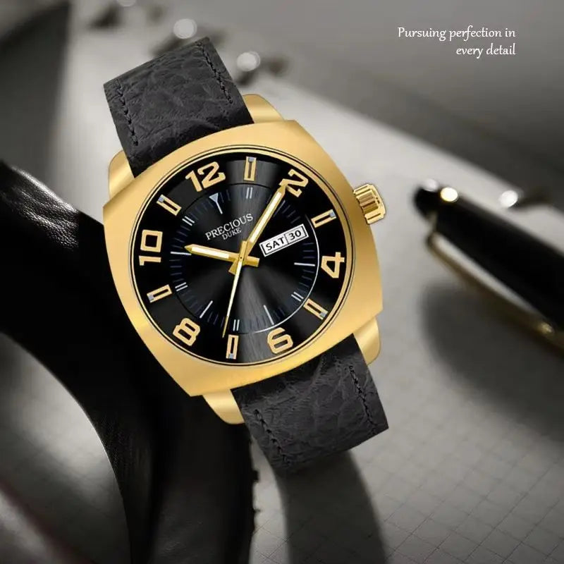 Aurajutt Business Leather Luminous Watch