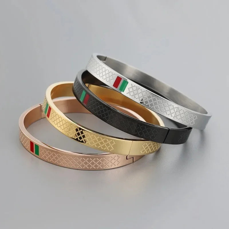 Man And Women's Trendy Bangle Stainless Steel Hand Jewelry Light Luxury Bracelets For Couple And lovers Gift Simple & Elegant