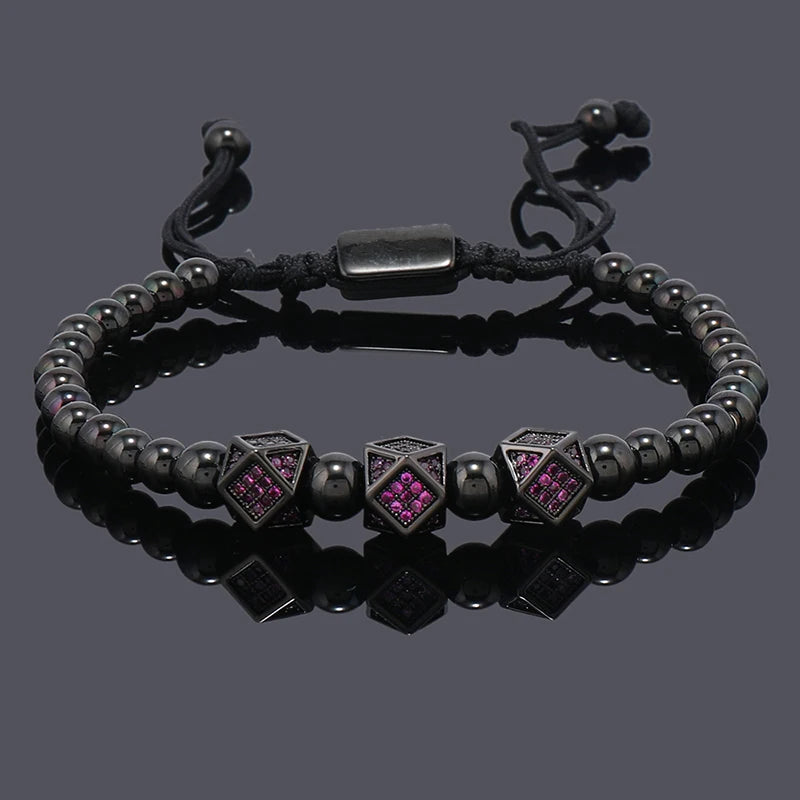 Luxury  Roal Rafa Man Bracelet For Women Stainless Steel Beaded Hand Jewelry Couple Gift