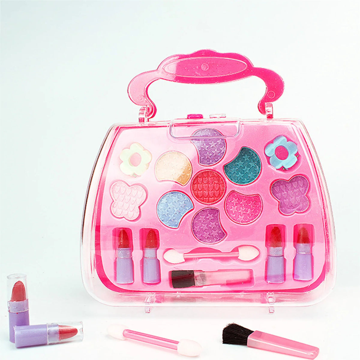 Makeup Toys For Girls Kids Cosmetic Set with Cosmetic Case Pretend Play Dress Up Toys For Children Plastic