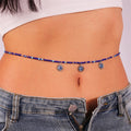 Evil Eye Beaded Waist Chain – Boho Belly Body Jewelry