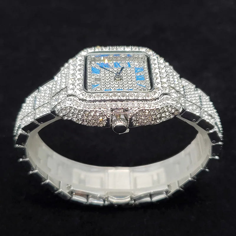 Aurajutt Iced Diamond Square Watch