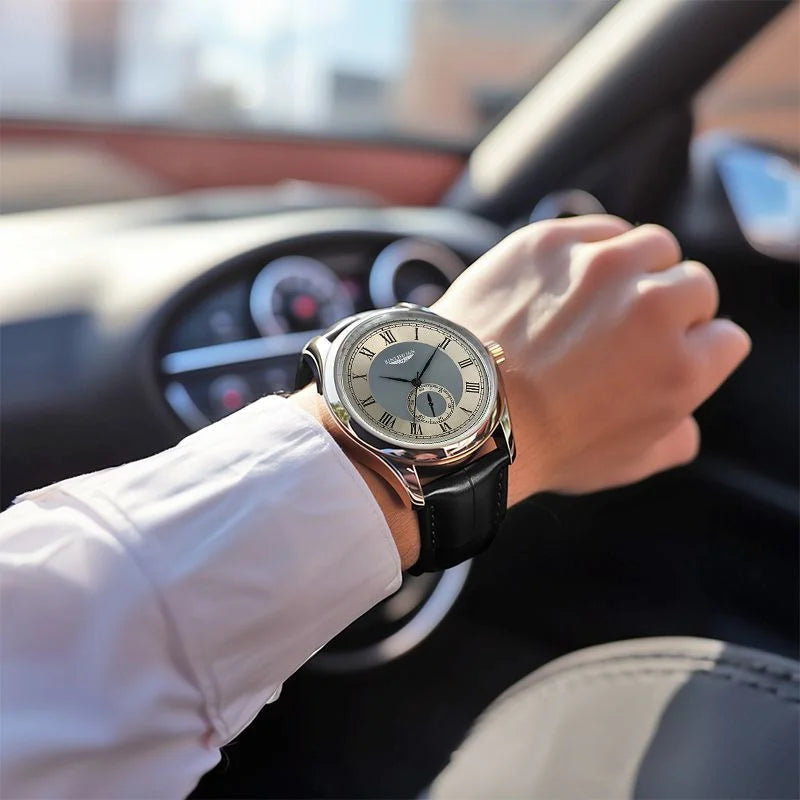 Luxury Business Men's Quartz Watch 2025 New Top Brand Waterproof Leather Strap Handsome Wristwatch for Men