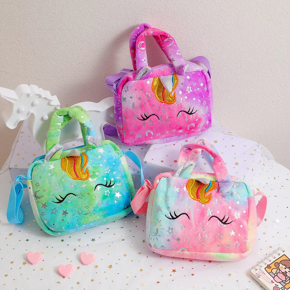 Fashion Sweet Unicorn Handbags For Girls Cute Kid Crossbody Shoulder Bag Children Birthday Party Gift Little Girl Small Purse