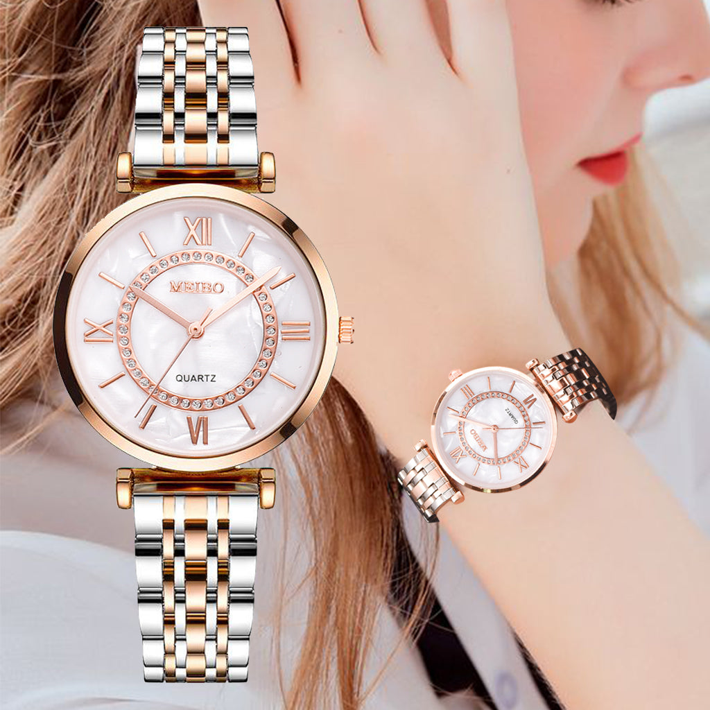 Aurajutt Crystal Diamond Bracelet Watch