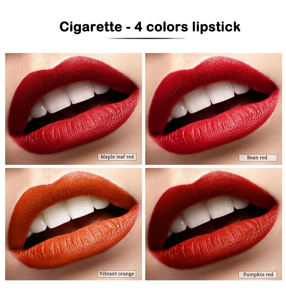 4 Colors Makeup Lipstick Cosmetics Lipstick Set Lip Tint Lip Gloss Waterproof Maquillaje Matte Long Lasting Make Up Pomade Kits