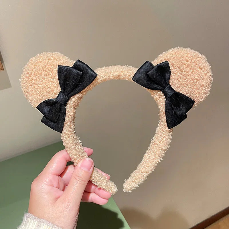 Girls Cute Bear Ears Plush Simple Hairbands Kids Lovely Hair Ornament Headband Hair Hoops Children Fashion Hair Accessories