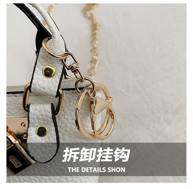 2026 Girls Hand-held Small Square Bag 2025 Summer New Classic Children Carrying One-shoulder Messenger Bag. Wallet Keychain