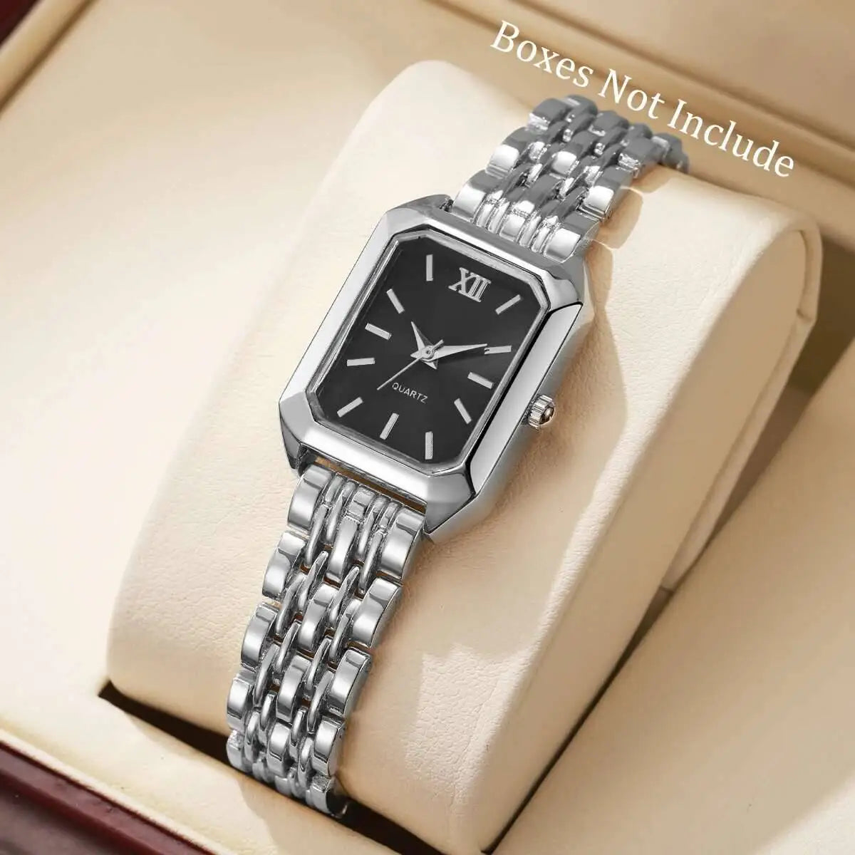 Aurajutt Rectangle Quartz Watch – Women's Elegant Alloy