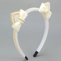 Cat Ear Headbands Sweet Cute Ears Elegant Pearl Bow Hairband For Girls Sweet Head Band Children Kid Hair Hoop Accessories Tiara